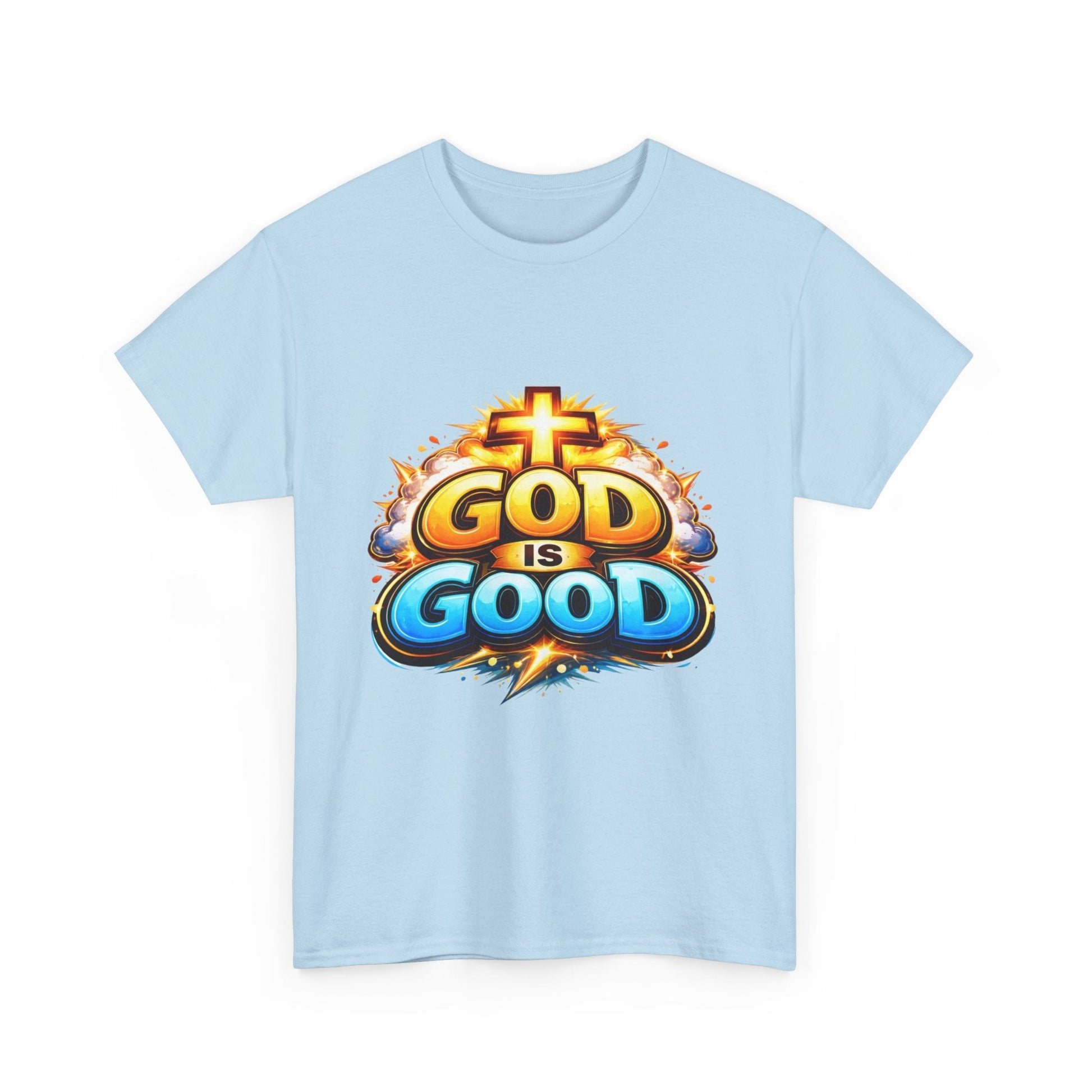 God Is Good T-Shirt for Men – Christian Faith Tee with Cross Graphic Printify