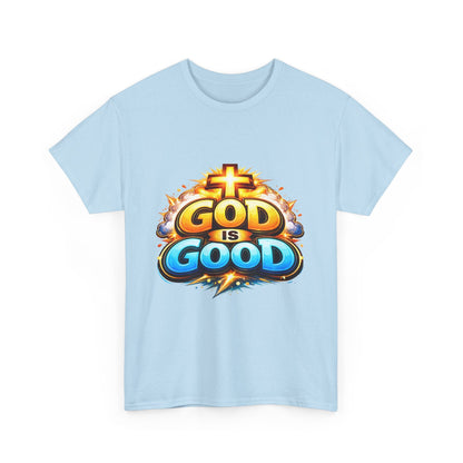 God Is Good T-Shirt for Men – Christian Faith Tee with Cross Graphic Printify