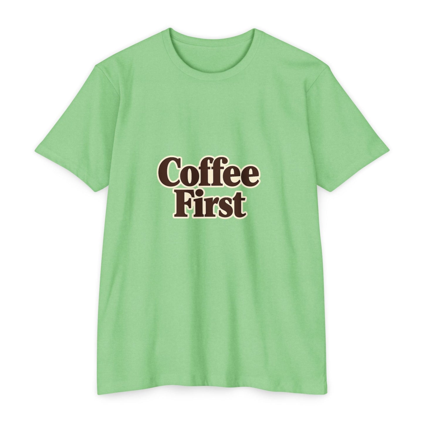 Coffee First T-Shirt — Retro Script Coffee Lover Tee Printify