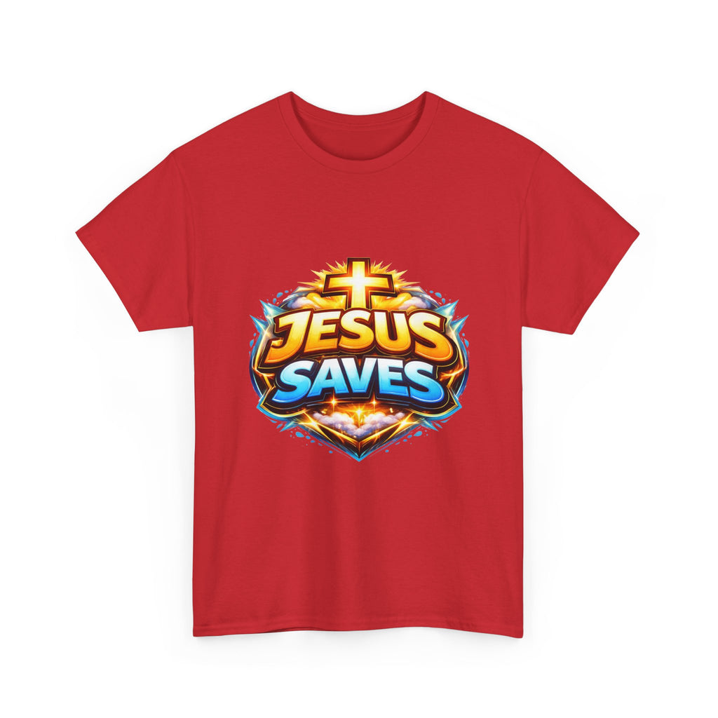 Jesus Saves T-Shirt — Bold Faith Graphic Tee for Christians, Church & Easter