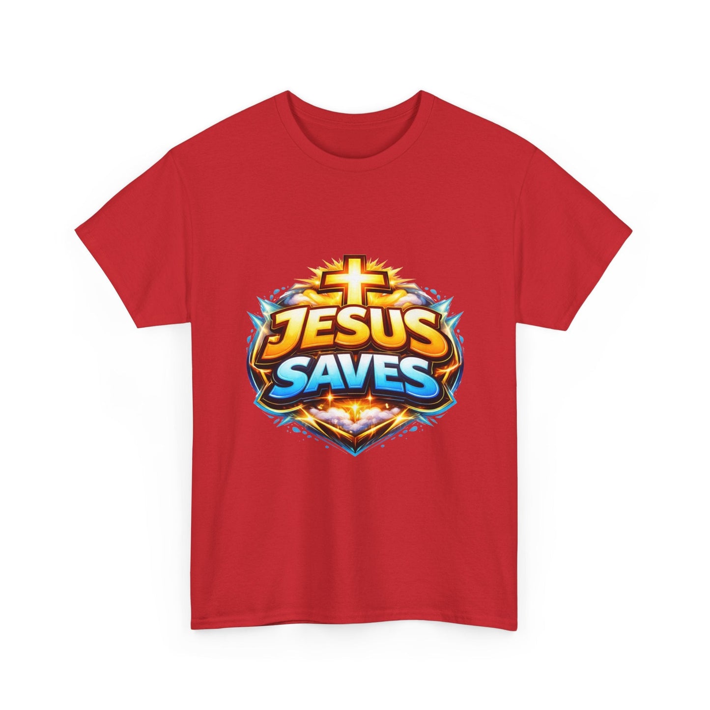 Jesus Saves T-Shirt for Men – Bold Faith Graphic Tee for Christians Printify