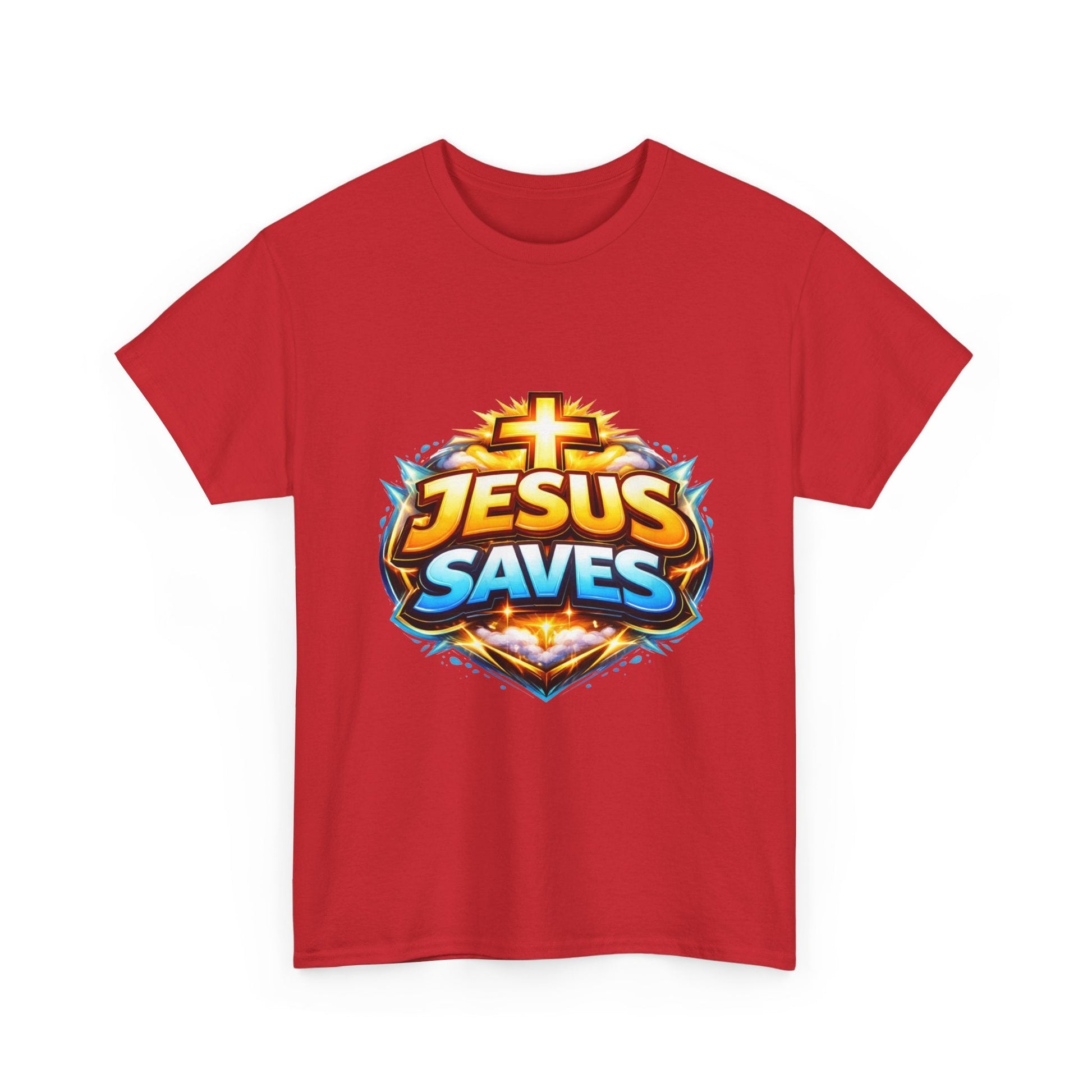 Jesus Saves T-Shirt for Men – Bold Faith Graphic Tee for Christians Printify