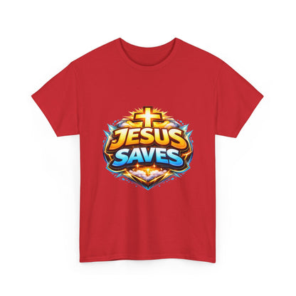 Jesus Saves T-Shirt for Men – Bold Faith Graphic Tee for Christians Printify