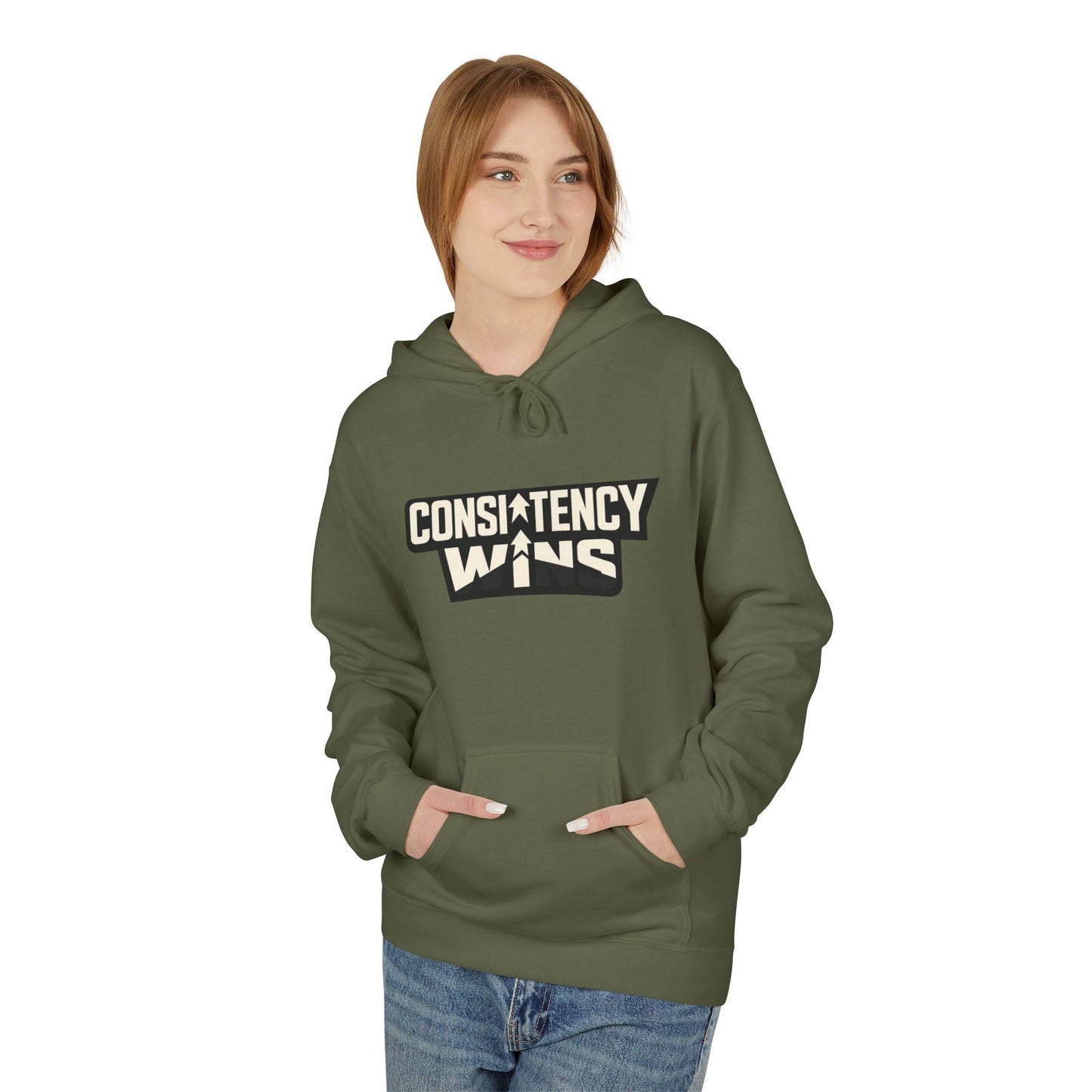 Consistency Wins Hoodie — Motivational Graphic Pullover Printify