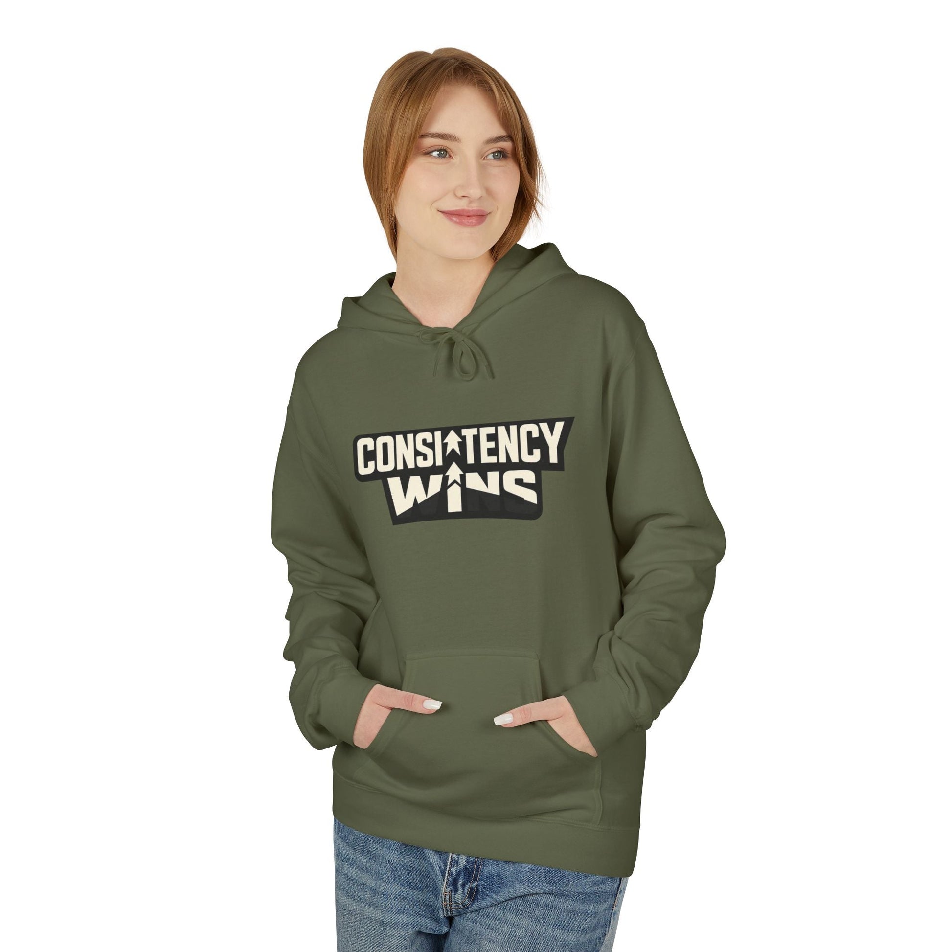 Consistency Wins Hoodie — Motivational Graphic Pullover Printify