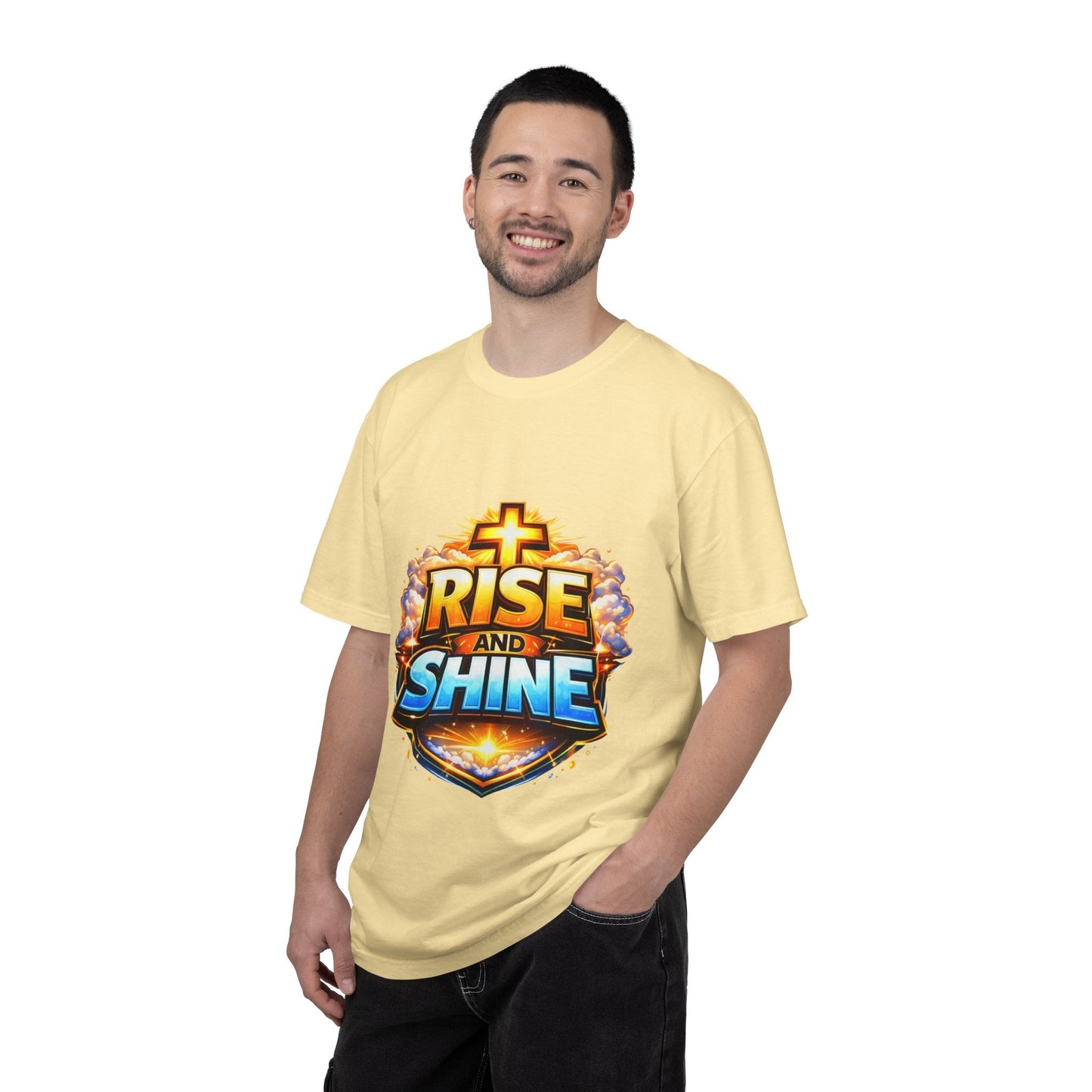Rise and Shine Christian T-Shirt for Men – Inspirational Graphic Tee Printify