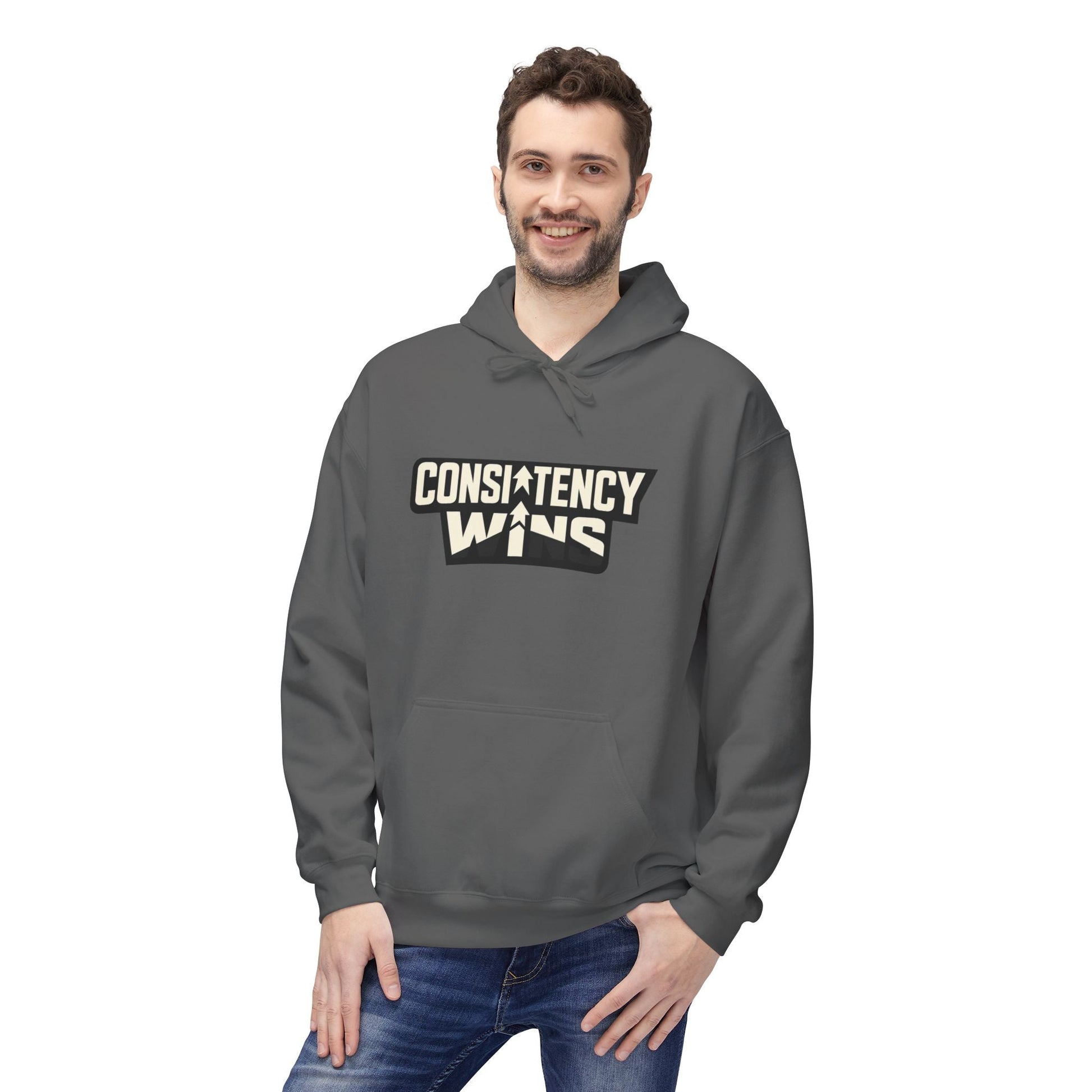 Consistency Wins Hoodie — Motivational Graphic Pullover Printify