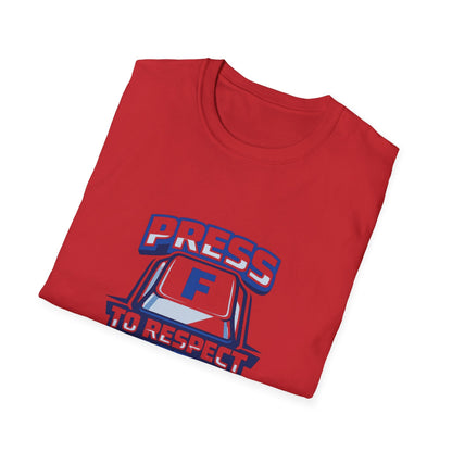 T-Shirt — "Press F to Respect Chill" Retro Gaming Graphic Tee Printify