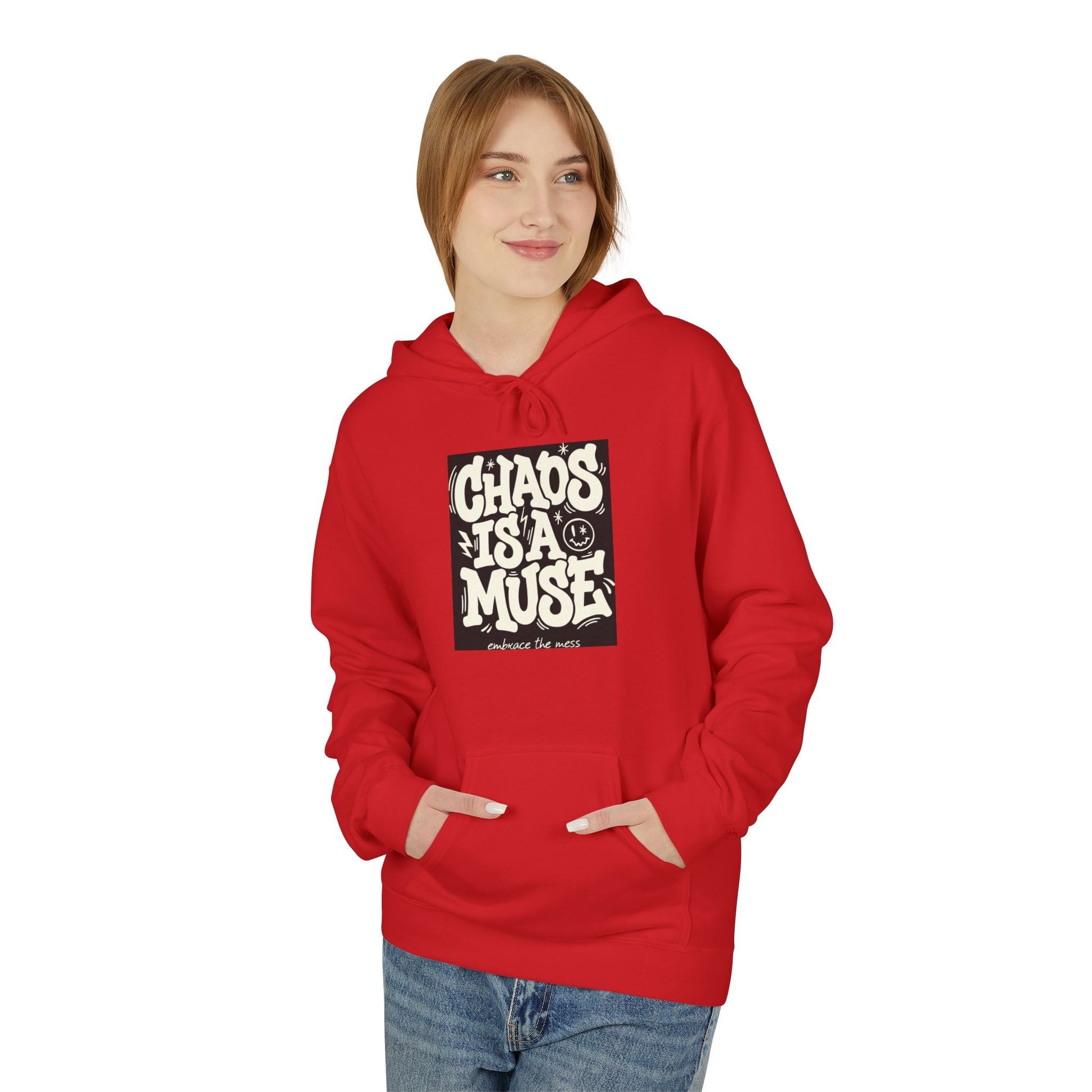 Chaos Is A Muse Hoodie — Retro Psychedelic Graphic Pullover Printify