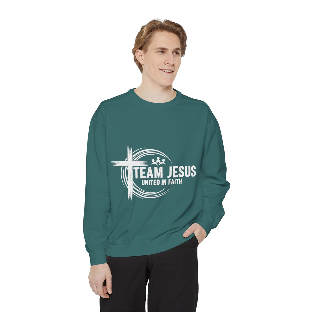 Team Jesus Crewneck Sweatshirt — Faith-Based Christian Graphic Pullover