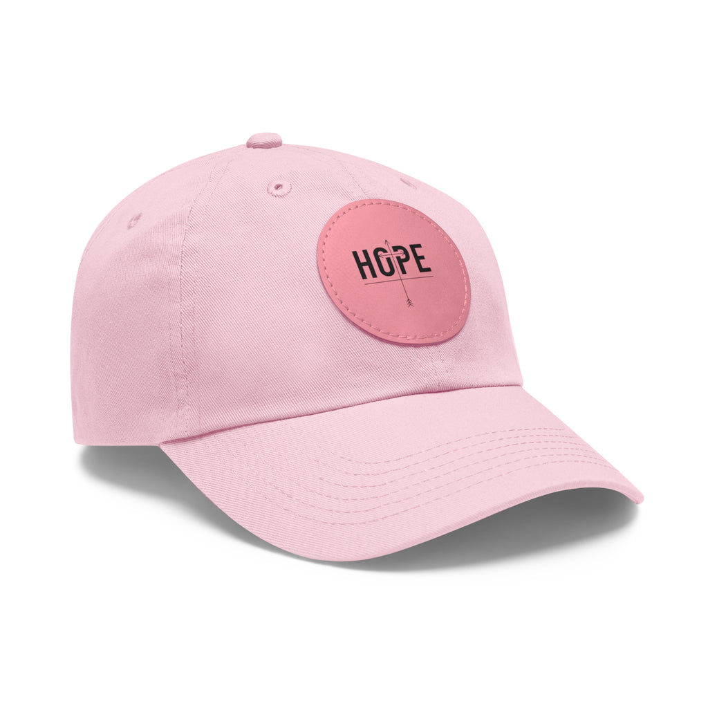 Dad Hat — Round Leather Patch 'HOPE' Cap