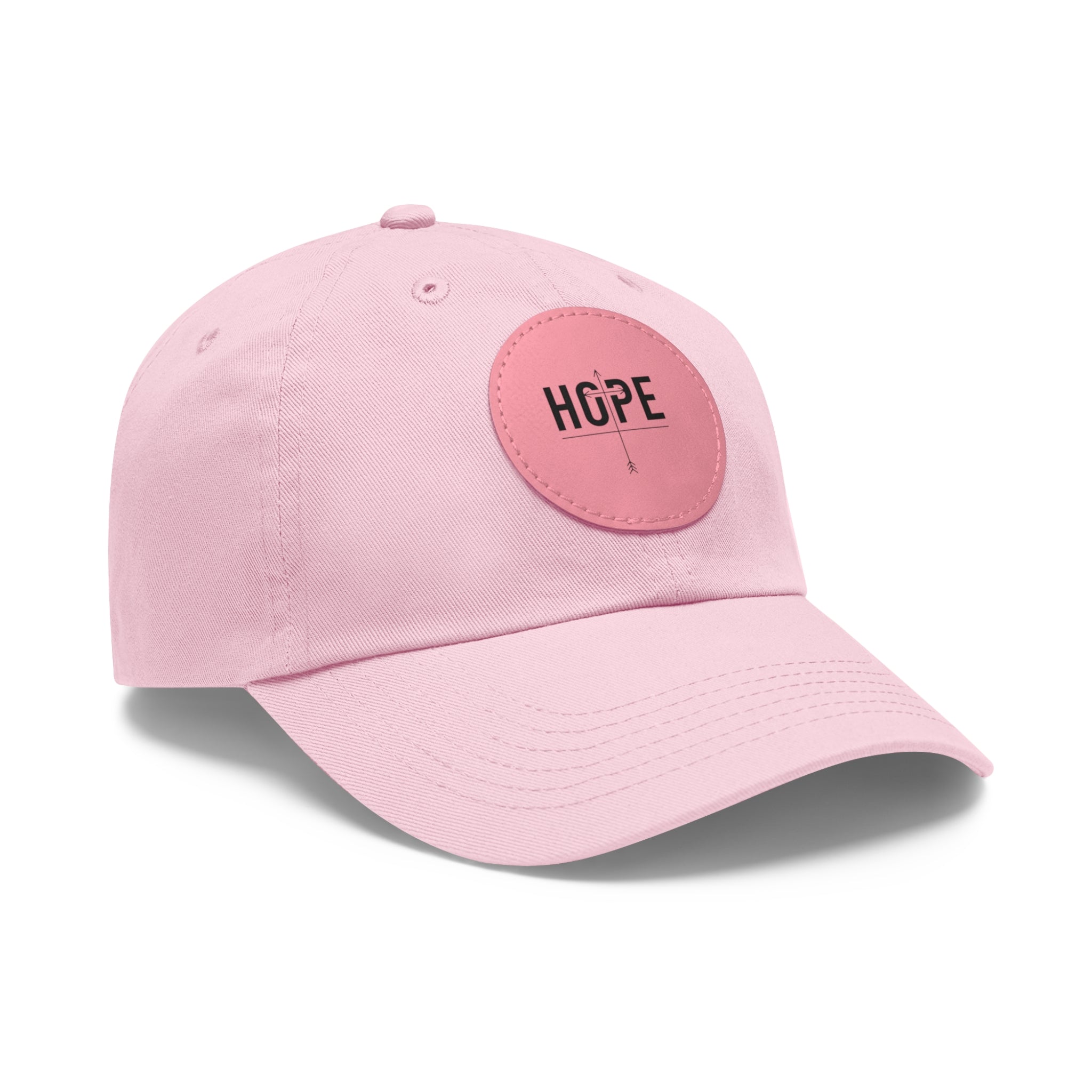 Dad Hat — Round Leather Patch 'HOPE' Cap