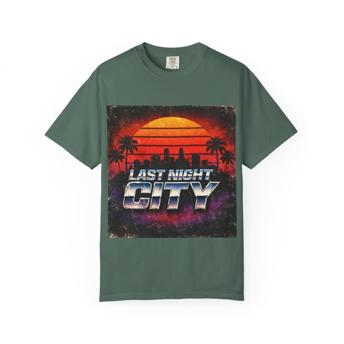 Last Night City T-Shirt — Retro Sunset Miami Vaporwave Tee Printify