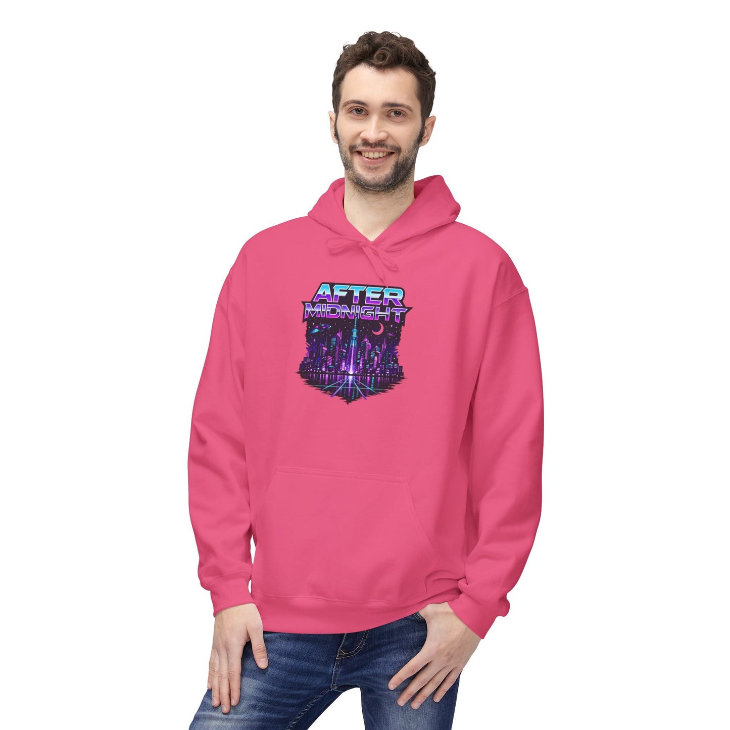 Cyberpunk City 'AFTER' Graphic Hoodie — Retro Futuristic Streetwear Printify