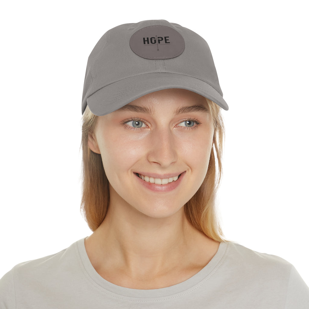 Dad Hat — Round Leather Patch 'HOPE' Cap