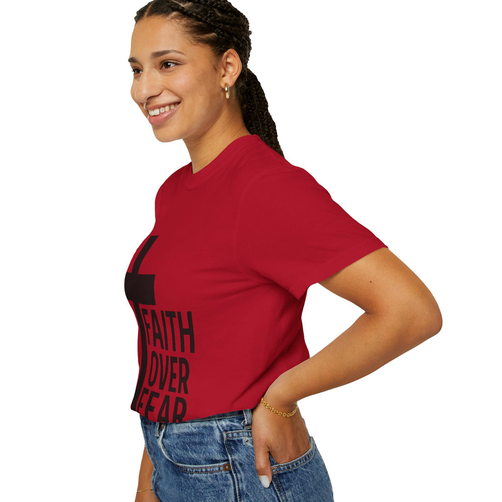 Faith Over Fear T-Shirt — Christian Cross Inspirational Tee