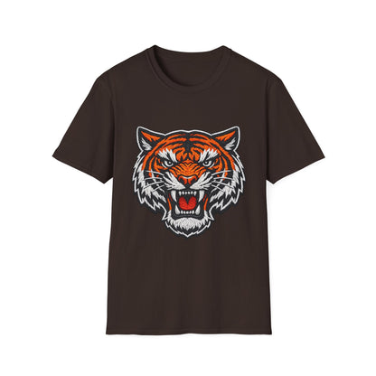 Tiger Head Graphic T-Shirt — Fierce Roaring Mascot Tee Printify