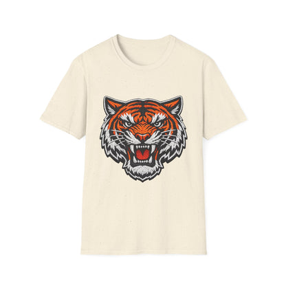 Tiger Head Graphic T-Shirt — Fierce Roaring Mascot Tee Printify