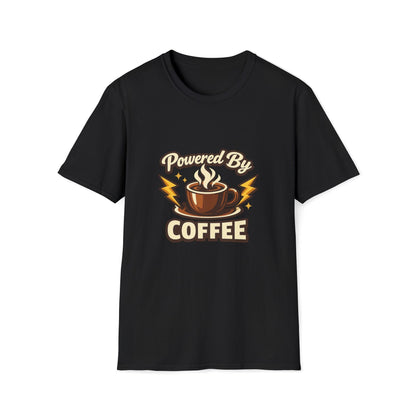 Powered By Coffee T-Shirt — Vintage Coffee Lover Tee Printify