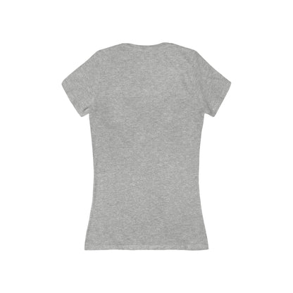 Slow But Happy Turtle V-Neck Tee — Women's Relaxed Turtle Graphic Shirt Printify
