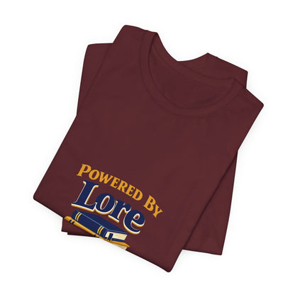 Powered by Lore T-Shirt — Gamer & Book Lover Tee Printify