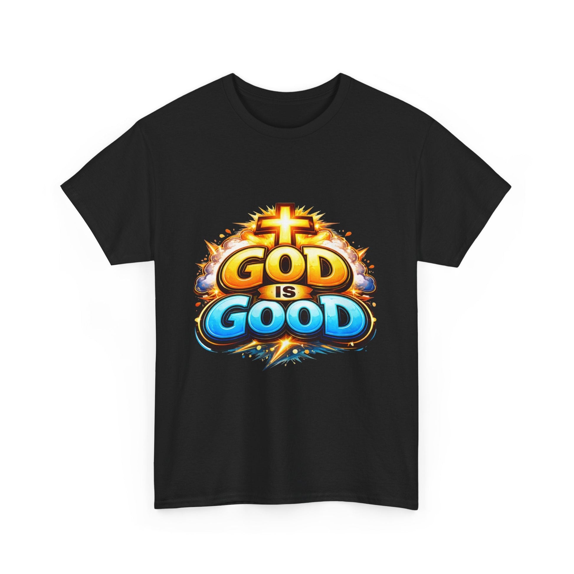God Is Good T-Shirt for Men – Christian Faith Tee with Cross Graphic Printify