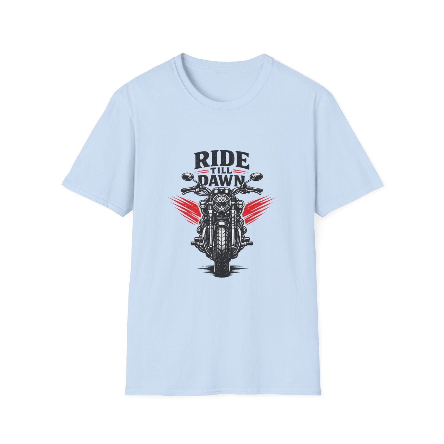 Ride Till Dawn Motorcycle T-Shirt Printify