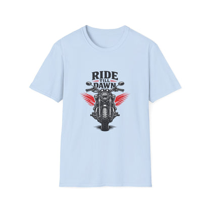 Ride Till Dawn Motorcycle T-Shirt Printify
