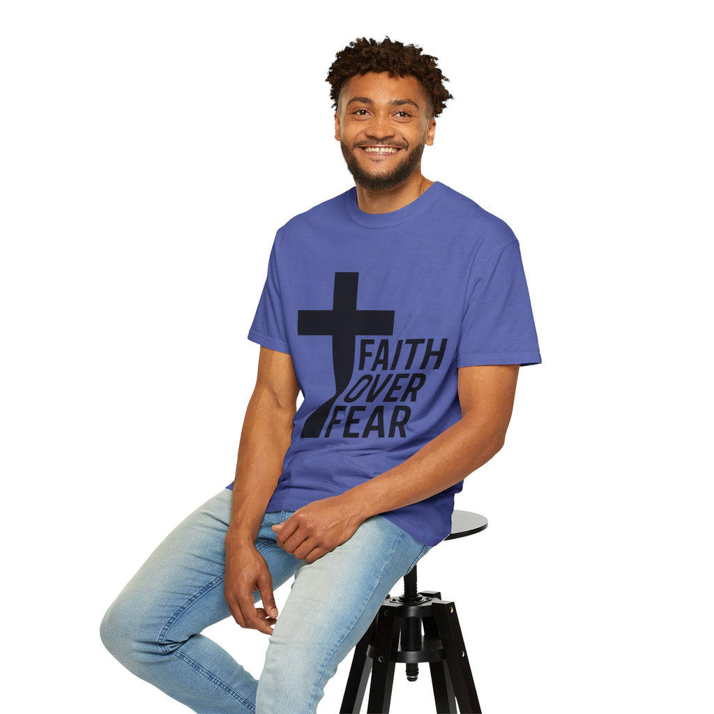 Faith Over Fear T-Shirt — Christian Cross Inspirational Tee
