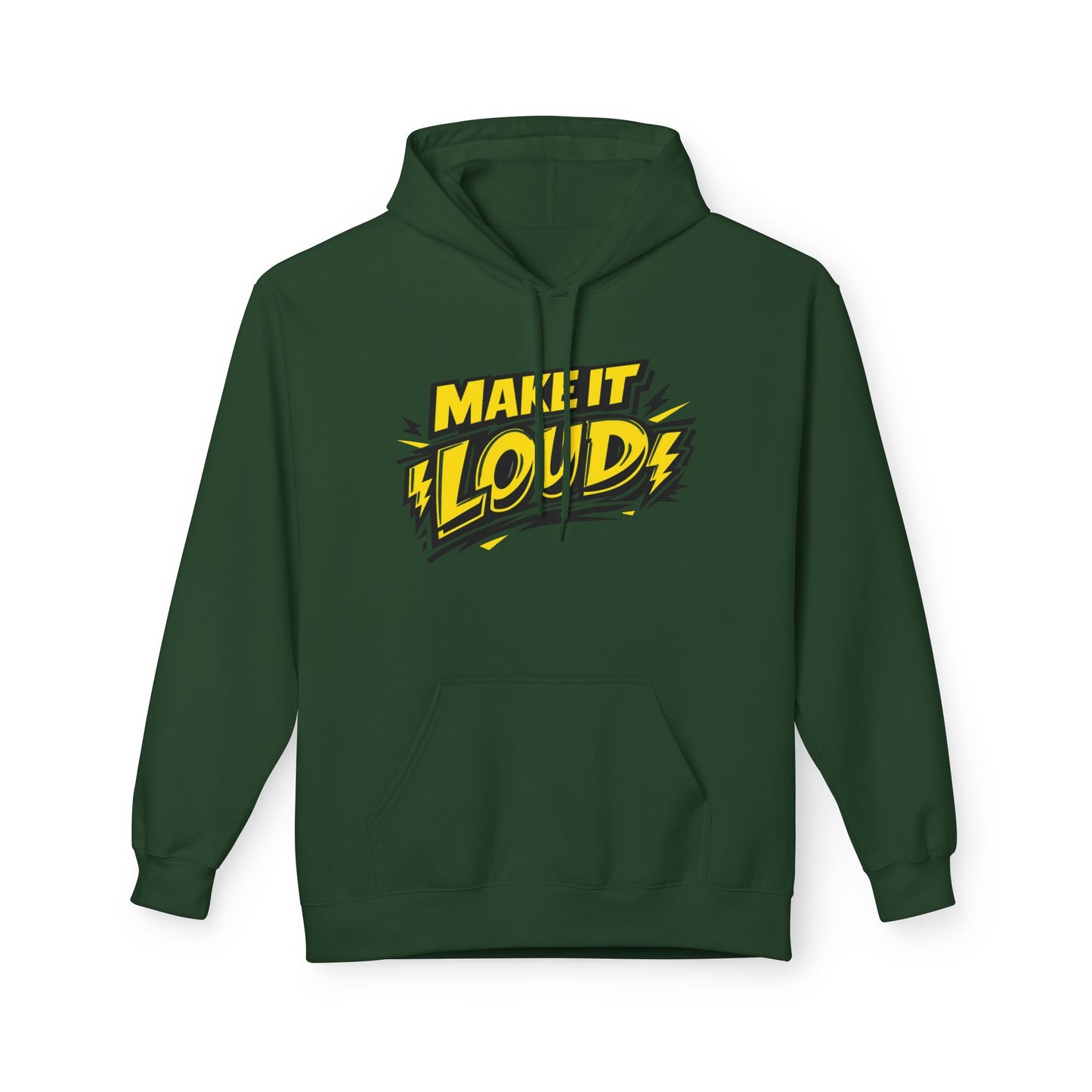 Make It Loud Hoodie — Bold Yellow Graphic Pullover