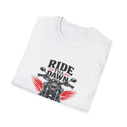 Ride Till Dawn Motorcycle T-Shirt Printify