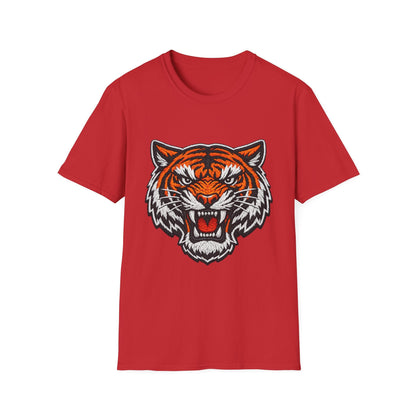 Tiger Head Graphic T-Shirt — Fierce Roaring Mascot Tee Printify