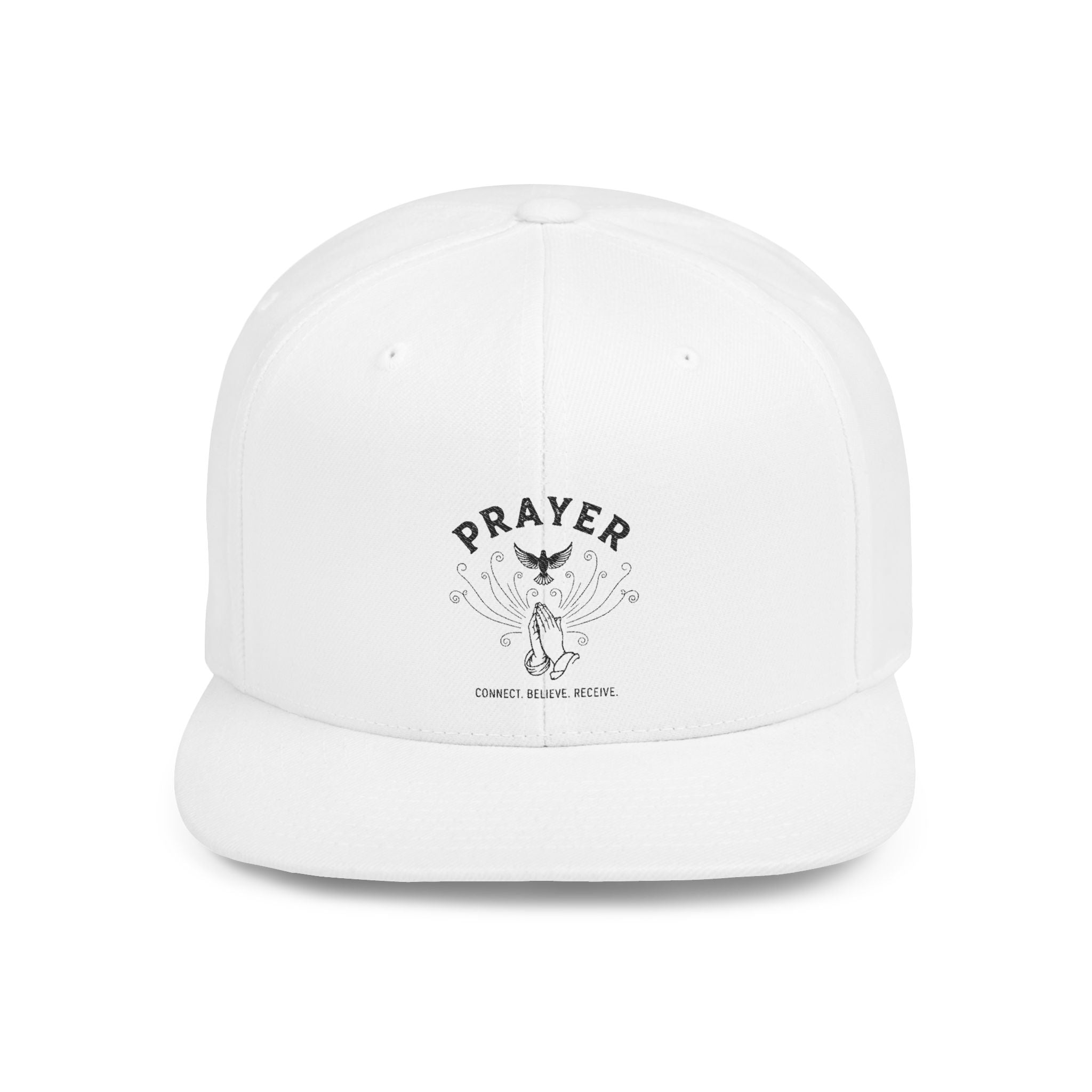 Prayer Skull Flat Bill Snapback Hat — Edgy Christian Streetwear Cap