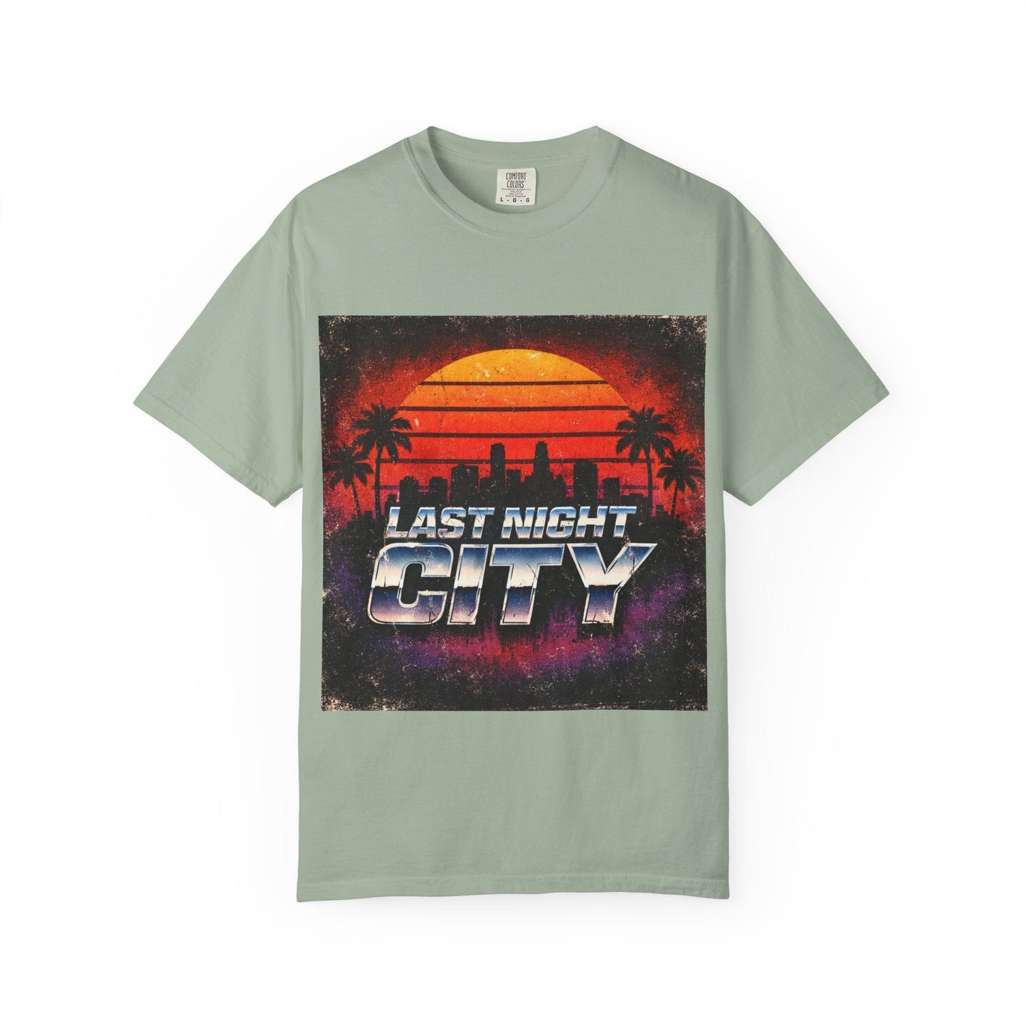 Last Night City T-Shirt — Retro Sunset Miami Vaporwave Tee Printify