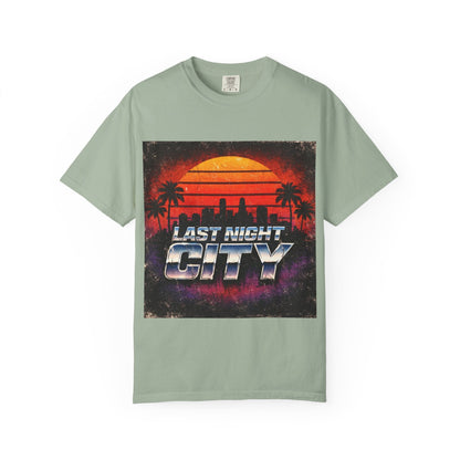 Last Night City T-Shirt — Retro Sunset Miami Vaporwave Tee Printify