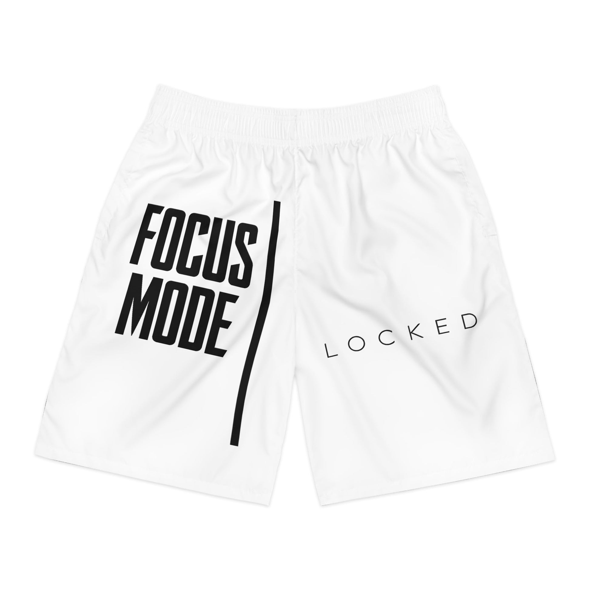Focus Mode Locked Men's Jogger Shorts — Athletic Streetwear with Bold Typography Printify
