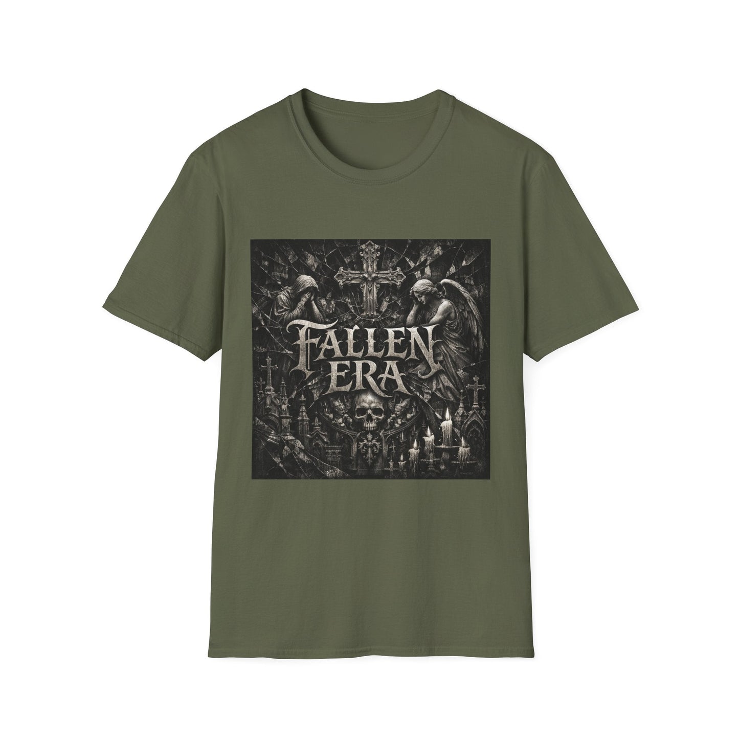 T-Shirt — Fallen Era Gothic Band Tee (Skulls, Angels & Cross) Printify