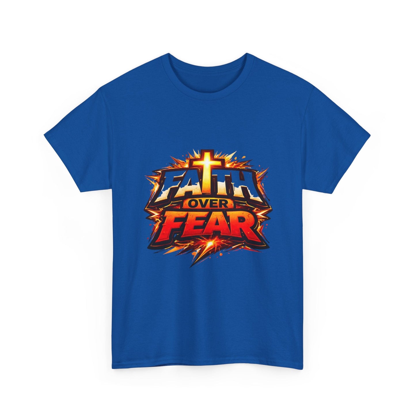 Faith Over Fear T-Shirt for Men – Christian Inspirational Tee with Cross Graphic Printify