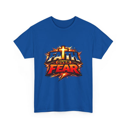 Faith Over Fear T-Shirt for Men – Christian Inspirational Tee with Cross Graphic Printify