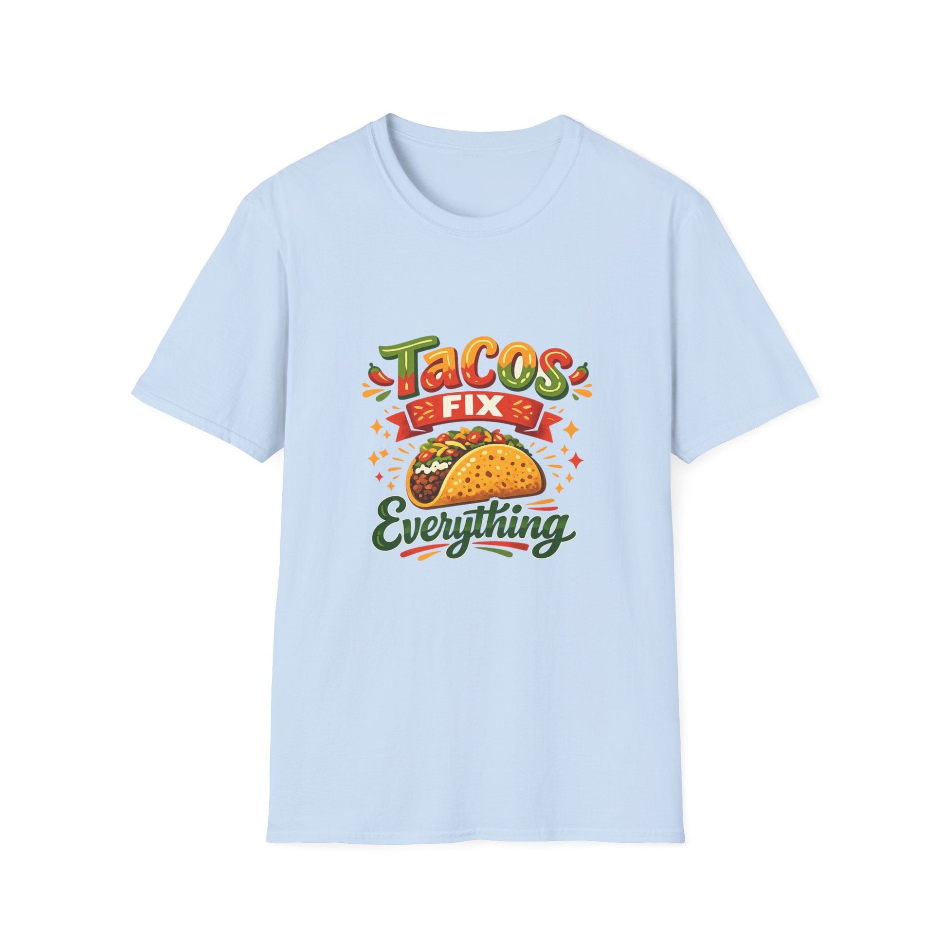 T-Shirt — "Tacos Fix Everything" Funny Taco Lover Graphic Tee Printify