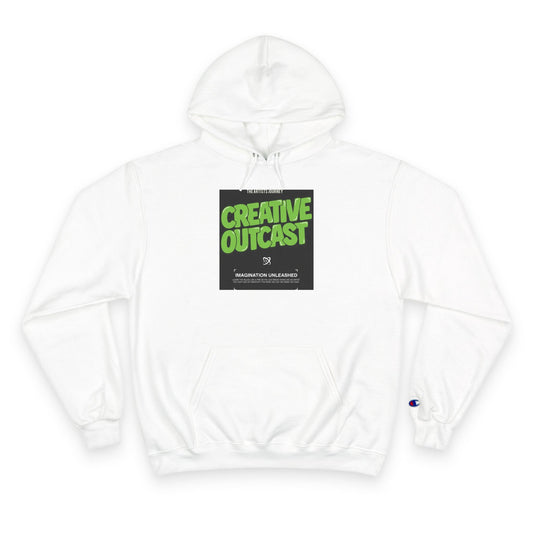 Creative Outcast Hoodie — Bold Green Graphic Champion Hooded Sweatshirt Printify