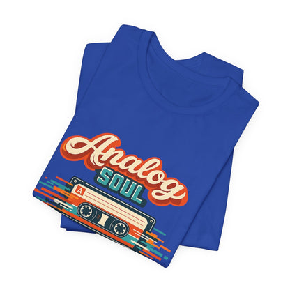 Analog Soul Digital World T-Shirt – Retro Cassette Tee for Music Lovers Printify