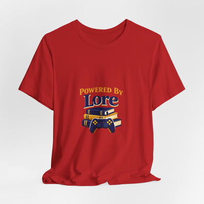 Powered by Lore T-Shirt — Gamer & Book Lover Tee Printify