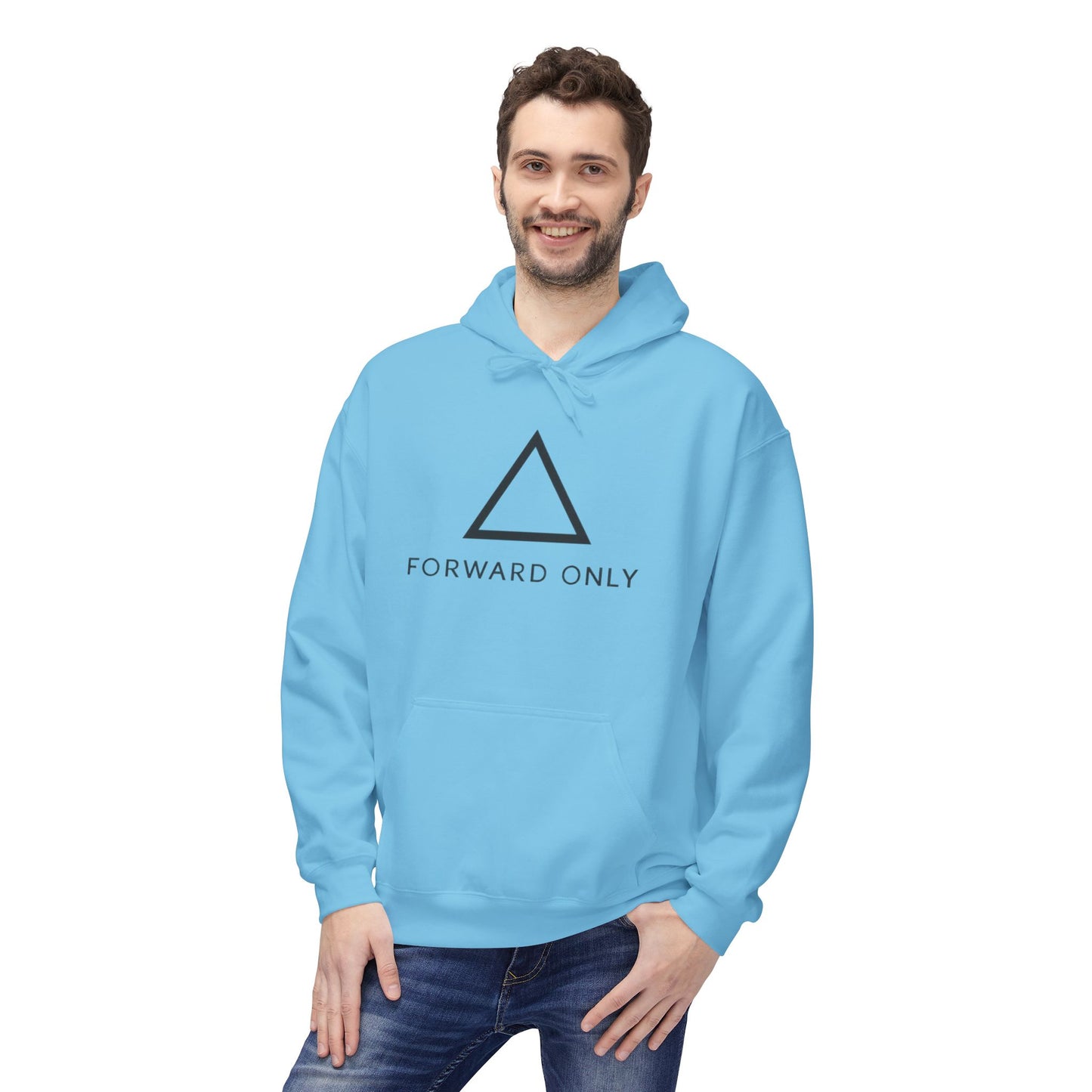 Hoodie — Minimal "Forward Only" Triangle Logo Pullover