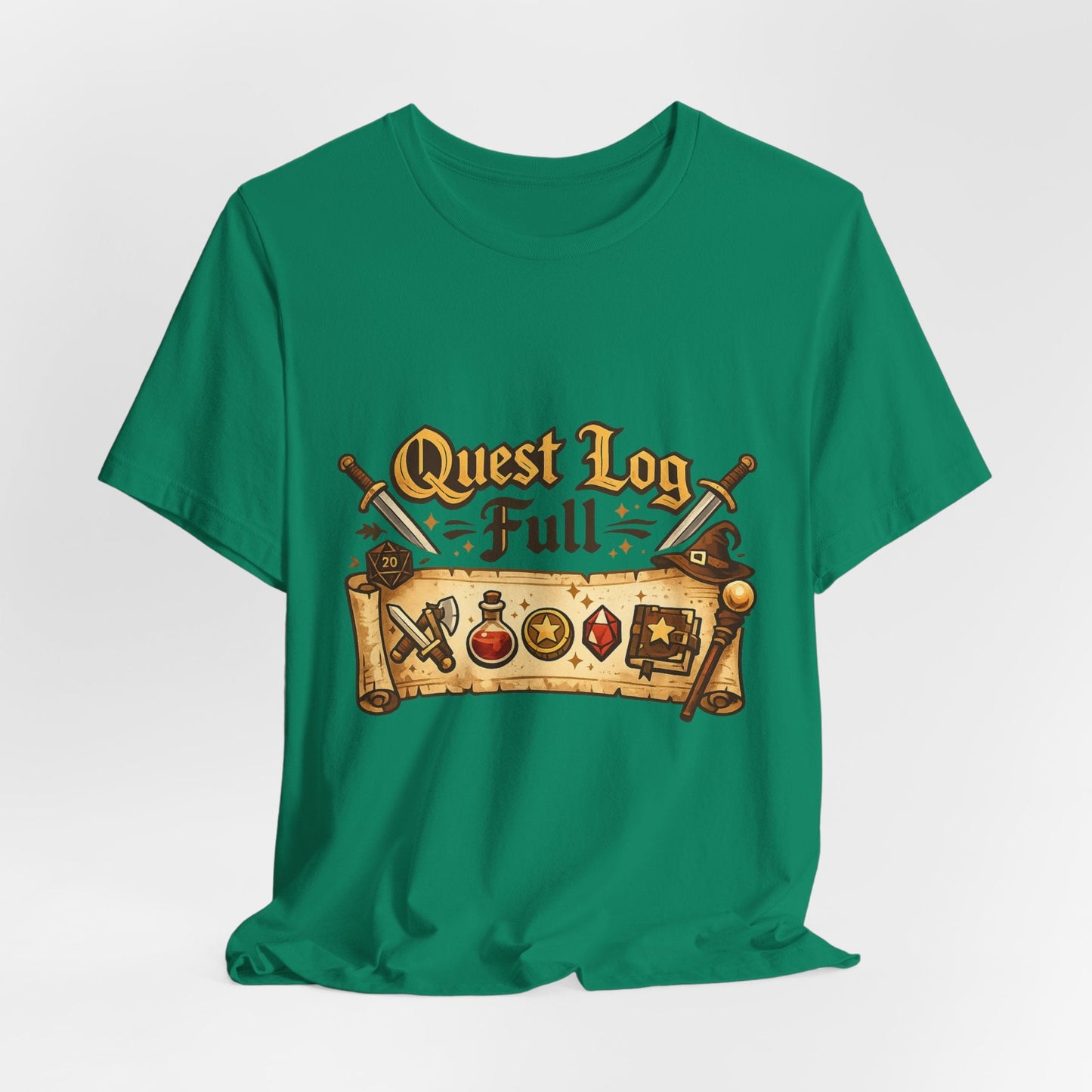 Quest Log Full T-Shirt — Gamer RPG Adventure Tee Printify
