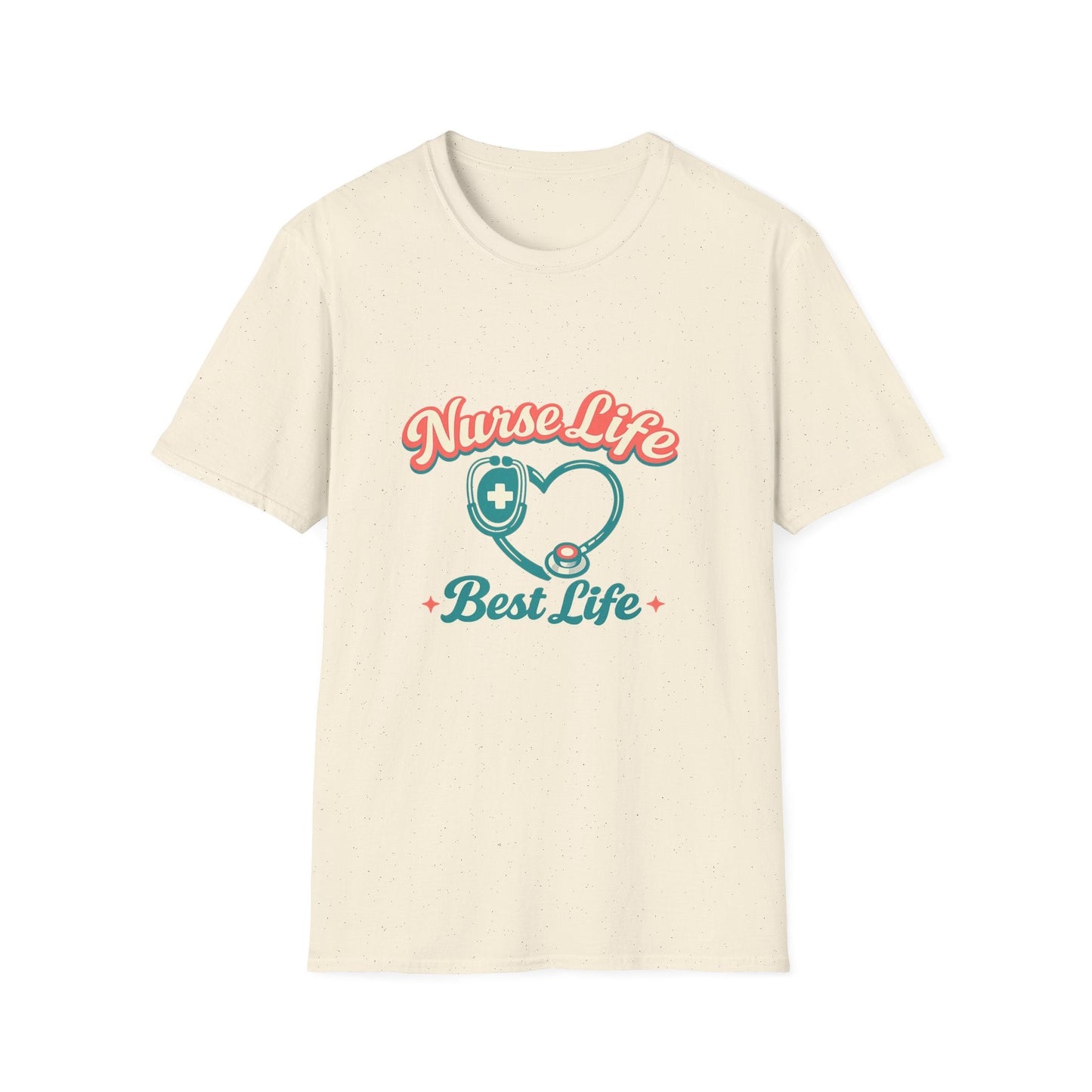 Nurse Life Best Life T-Shirt – Stethoscope Heart Nursing Tee Printify