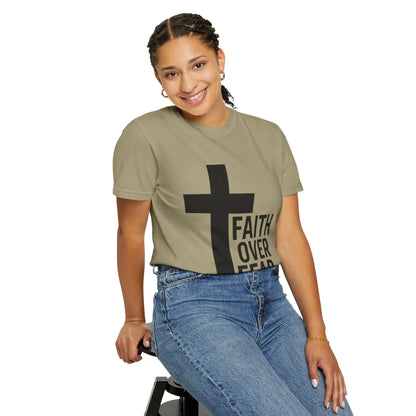 Faith Over Fear T-Shirt — Christian Cross Inspirational Tee Printify