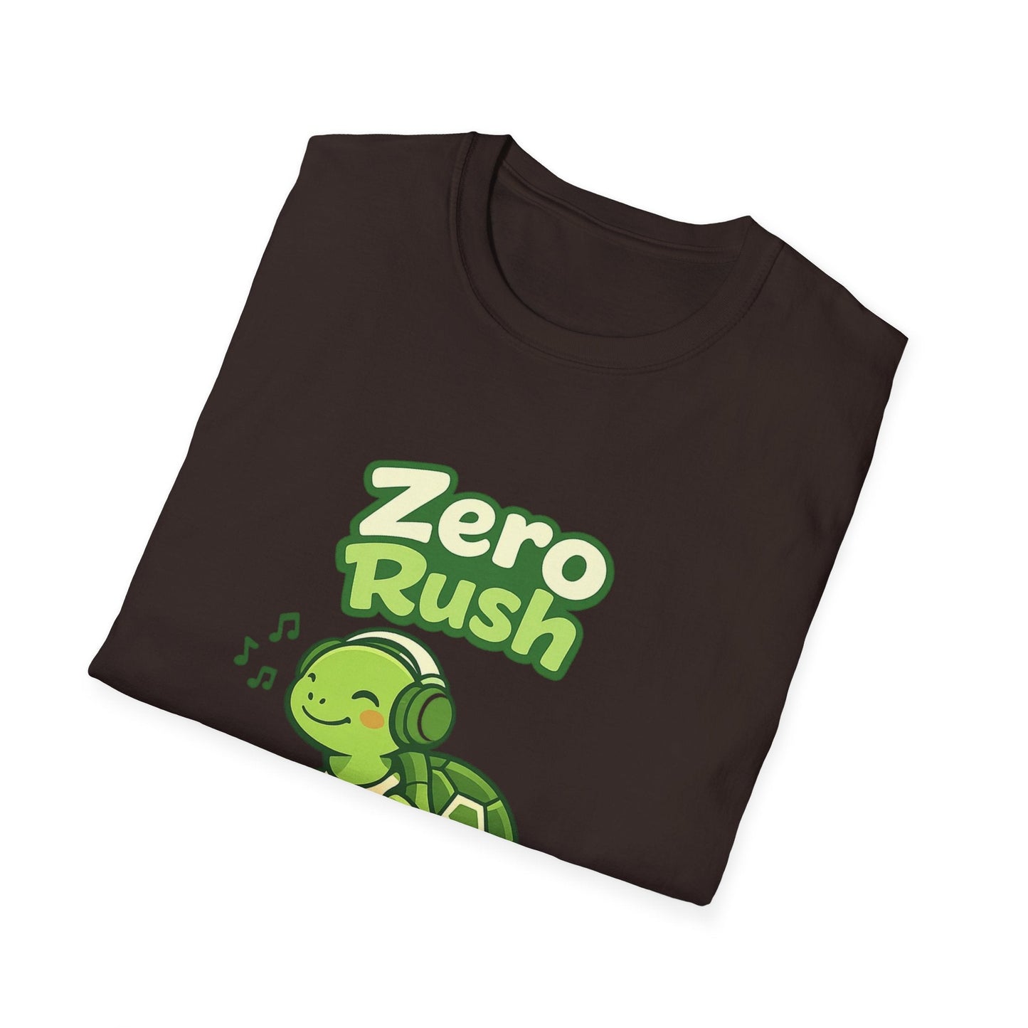 T-Shirt — 'Zero Rush' Cute Turtle Graphic Unisex Tee for Relaxed, Slow-Living Fans Printify