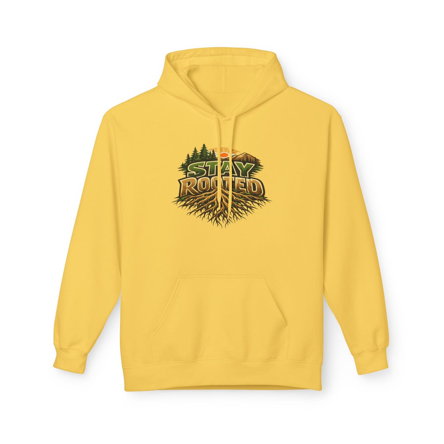 Stay Rooted Hoodie — Forest Nature Graphic Pullover