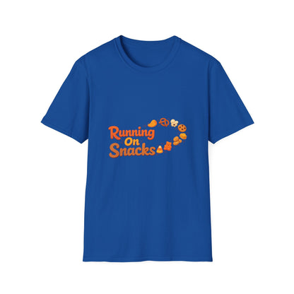 Running On Snacks T‑Shirt — Funny Runner Shirt with Snack Trail Graphic Printify